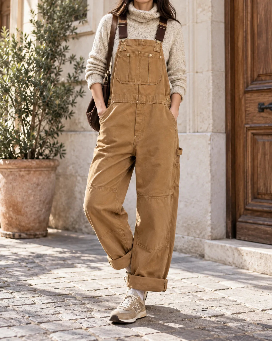 Salopette Ample Taille Haute Femme