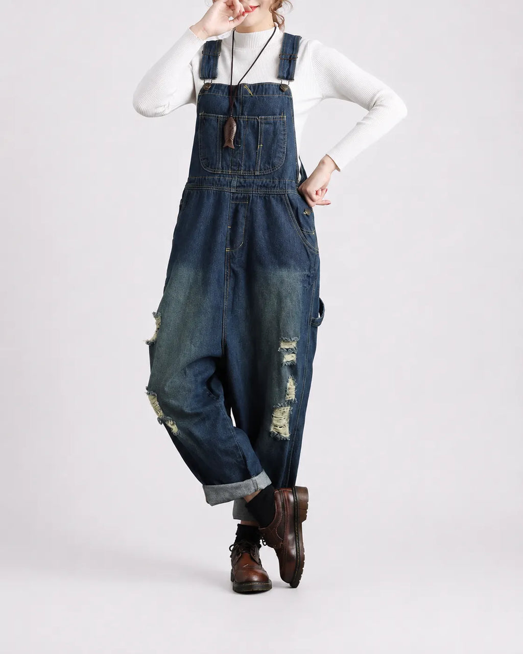 Salopette Streetwear avec Détails Ripped