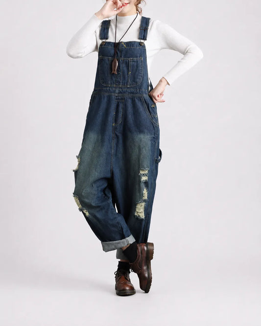 Salopette Streetwear avec Détails Ripped