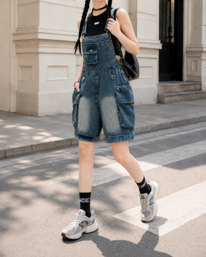 Salopette Short Denim Cargo Large