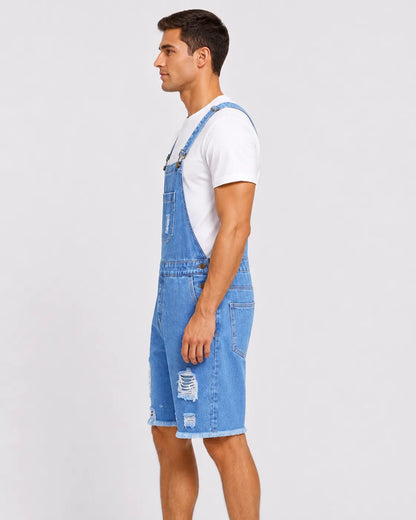 Salopette Short Denim Vintage Troué