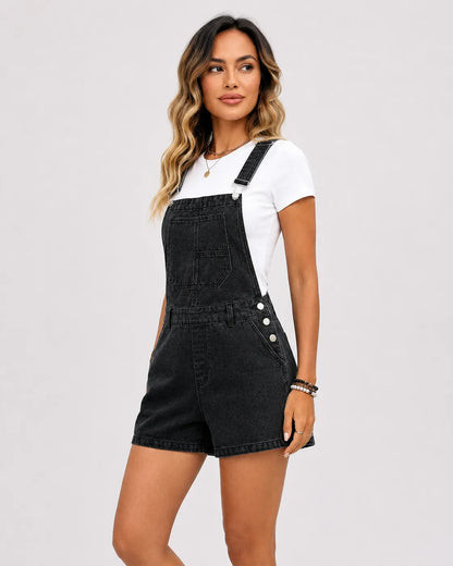 Salopette Short en Jean Coupe Décontractée