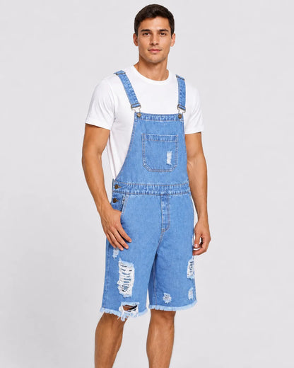 Salopette Short Denim Vintage Troué