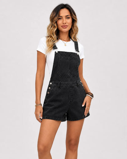 Salopette Short en Jean Coupe Décontractée