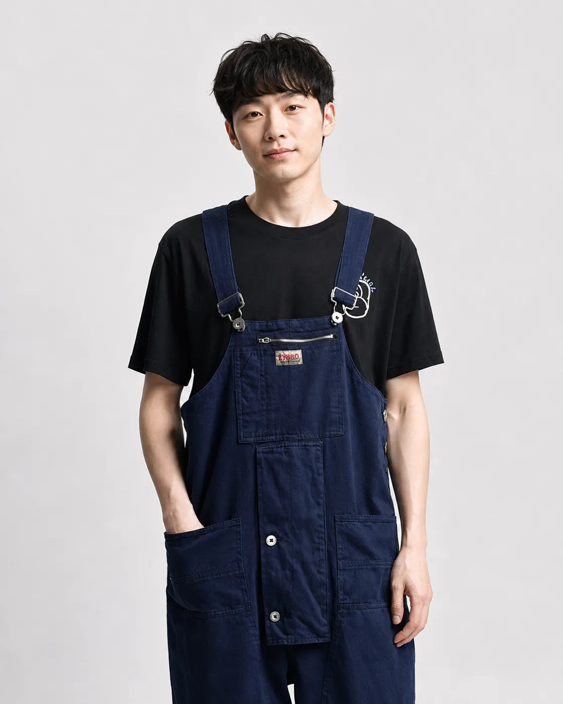 Salopette Cargo en Denim Ample