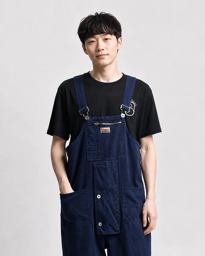 Salopette Cargo en Denim Ample