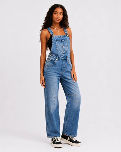 Salopette Denim Distressed Femme