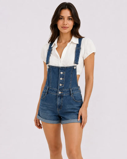 Salopette Short Denim Unie Femme