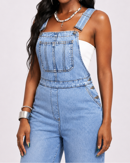 Salopette Jean Coupe Droite Femme