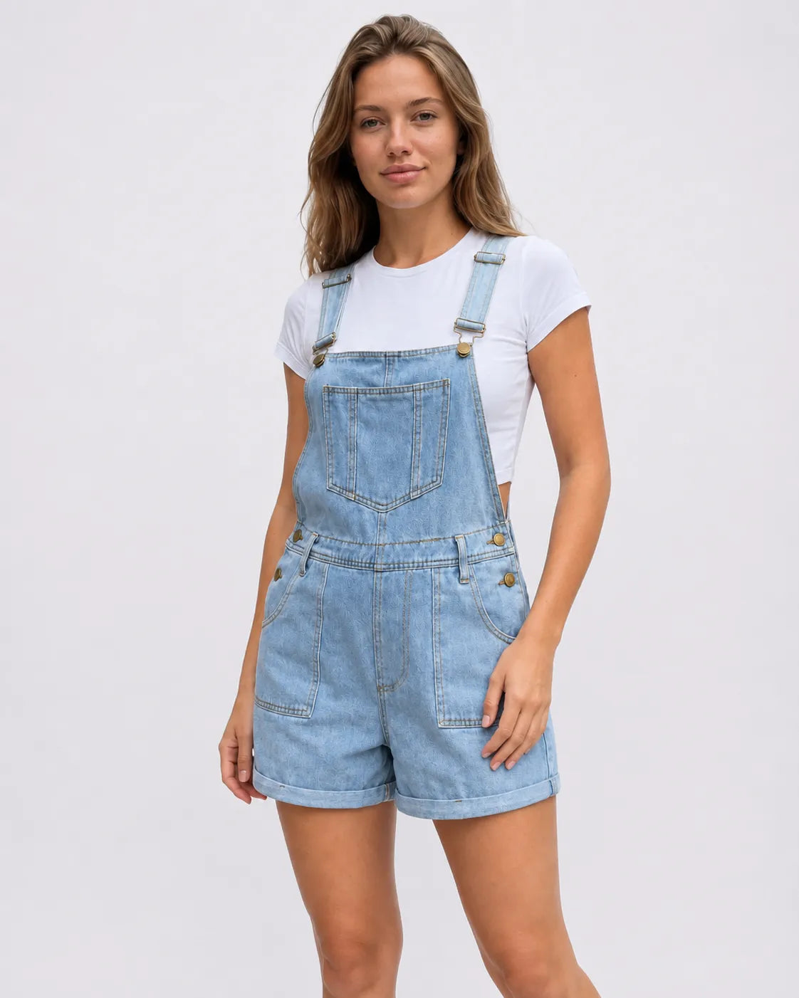 Salopette Short Denim Vintage Femme