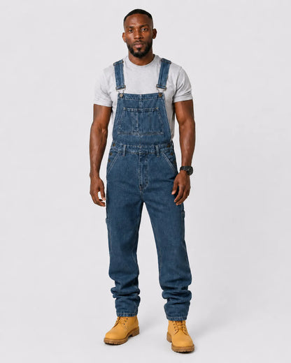 Salopette Denim Cargo Bleu