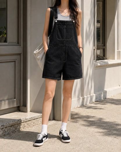 Salopette Y2K Courte Denim Coréen