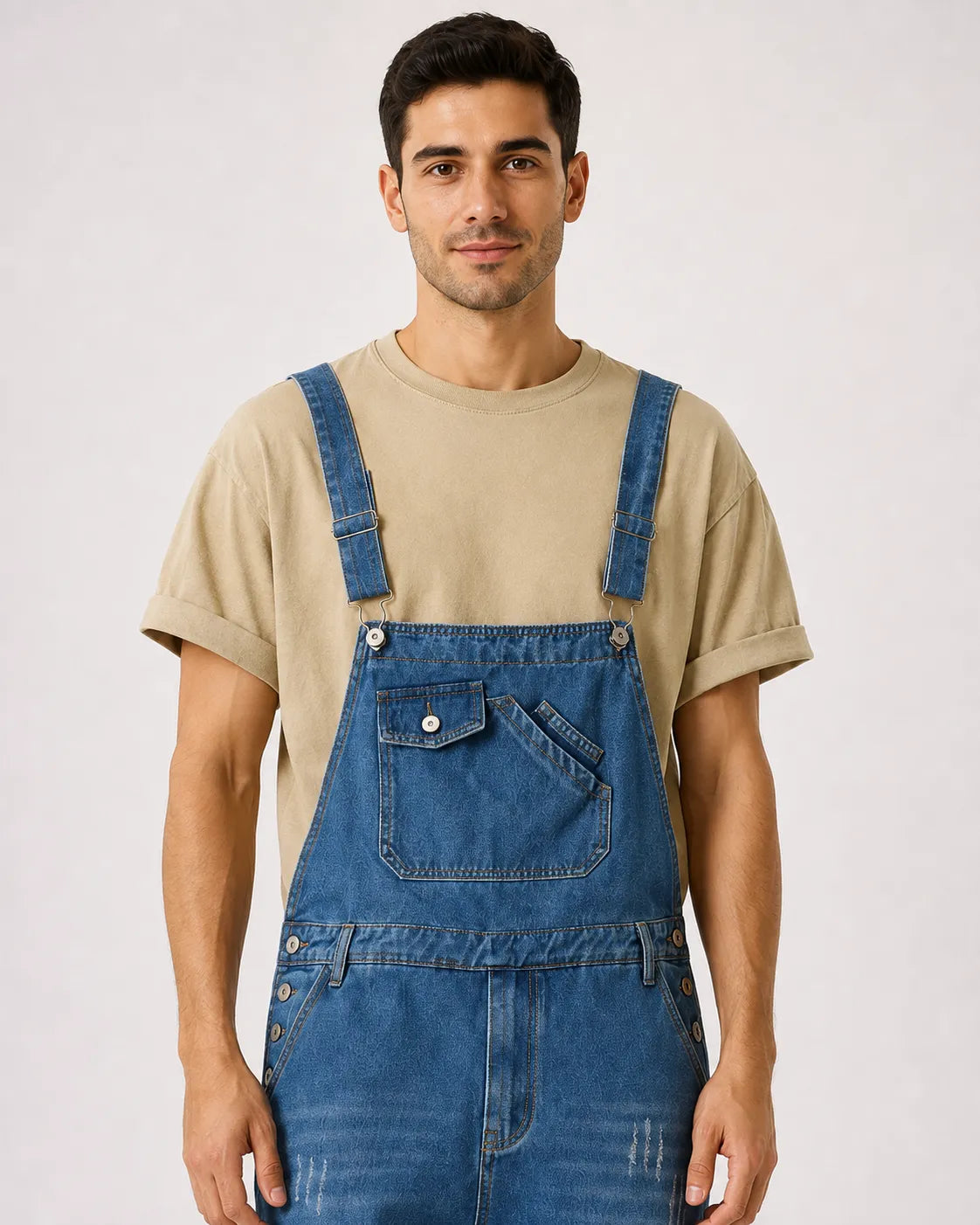 Salopette Pantalon Court Bleu