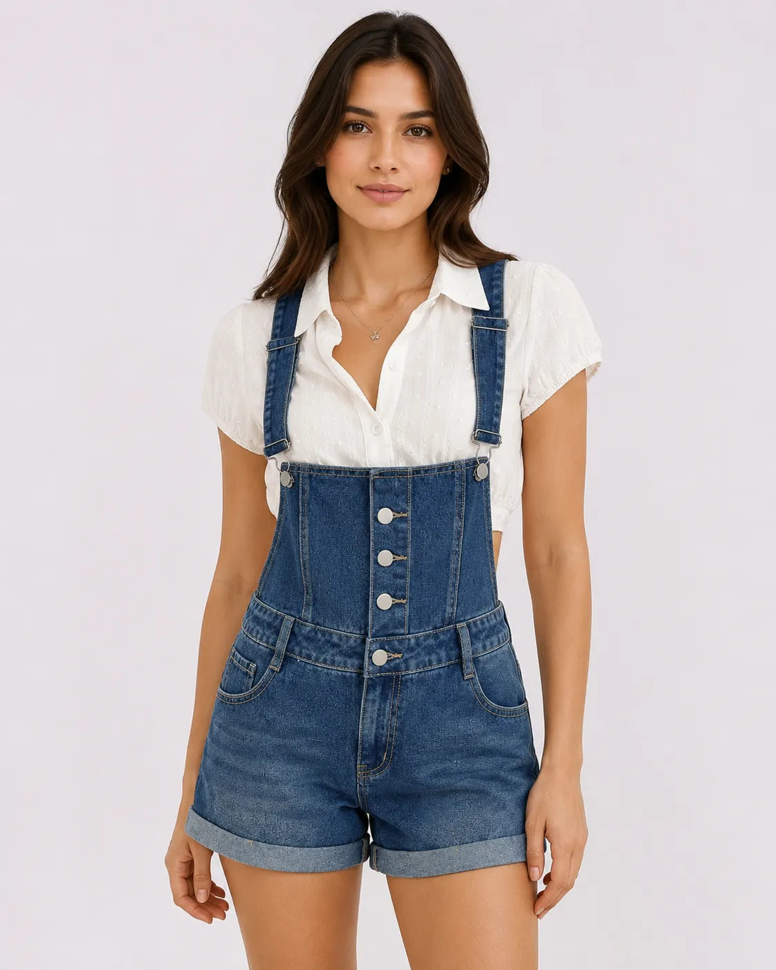 Salopette Short Denim Unie Femme