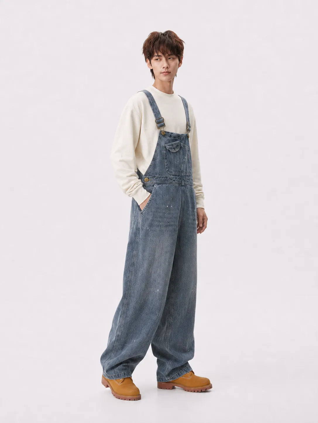 Salopette Denim Tachetée Rétro