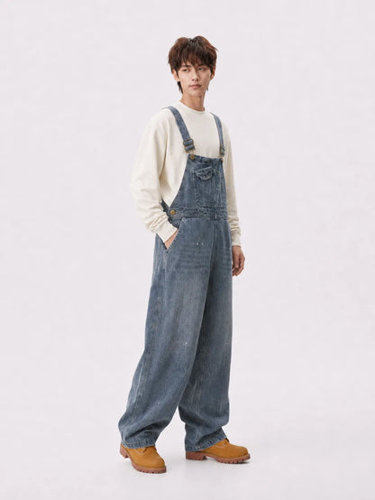 Salopette Denim Tachetée Rétro