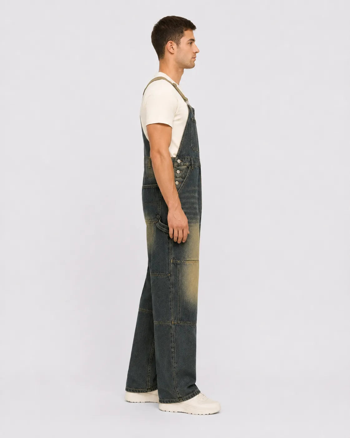 Salopette Denim Délavée Vintage Homme