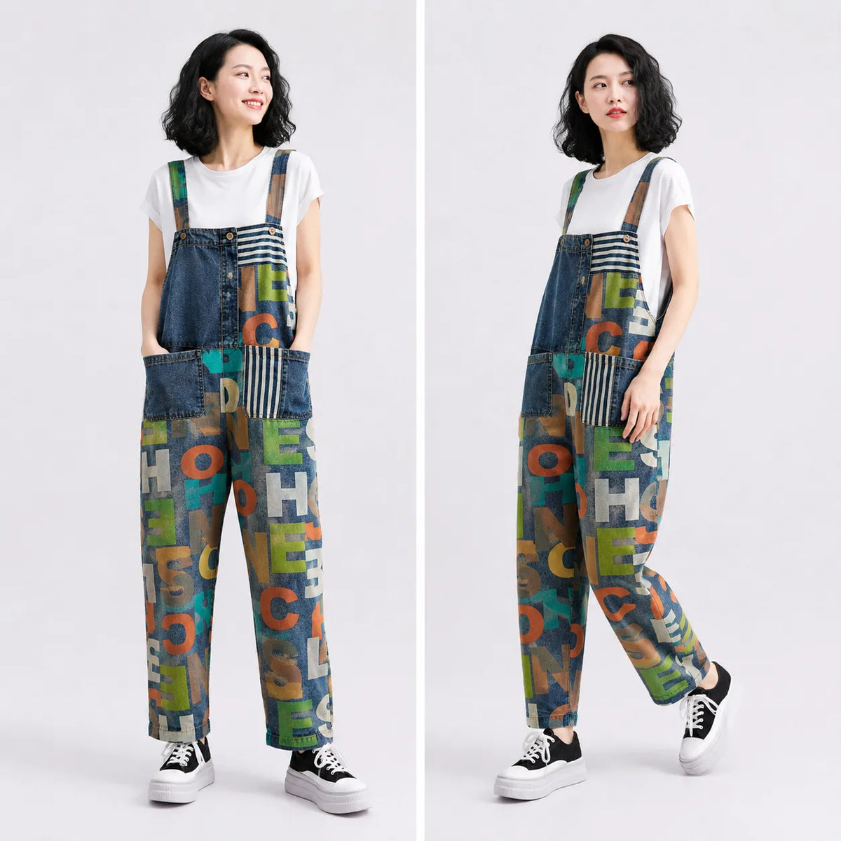 Salopette Jean Cargo Coupe Loose D'été