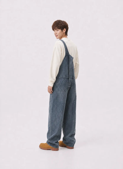 Salopette Denim Tachetée Rétro