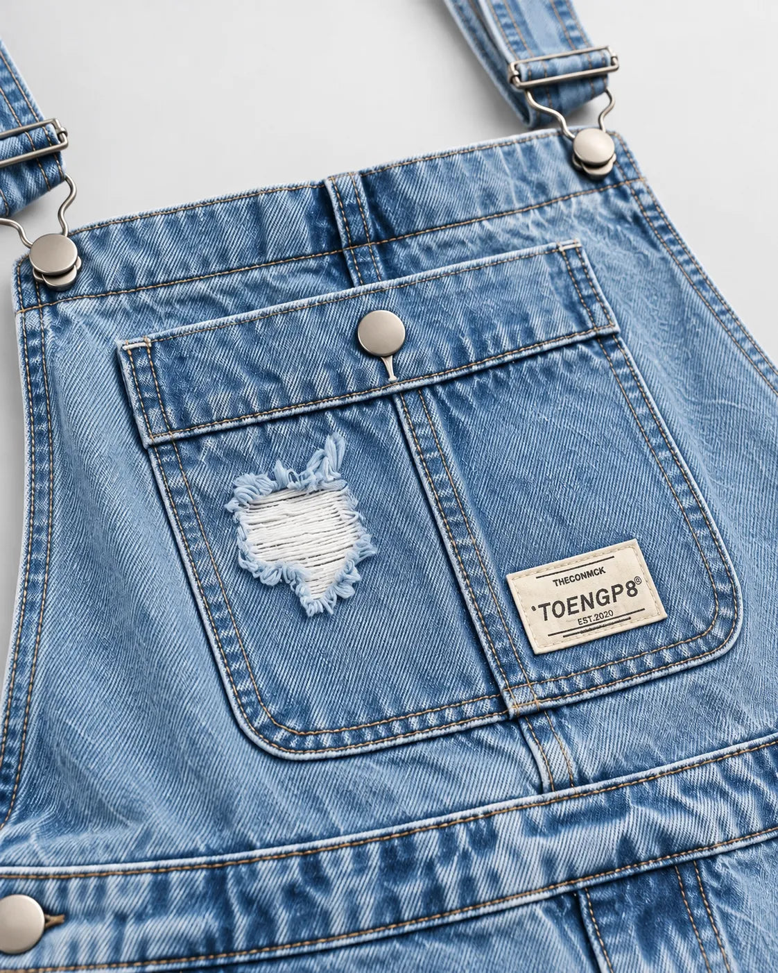 Salopette Cargo avec Détails Ripped