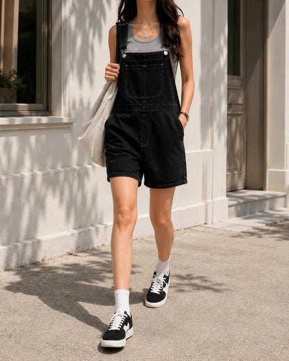 Salopette Y2K Courte Denim Coréen