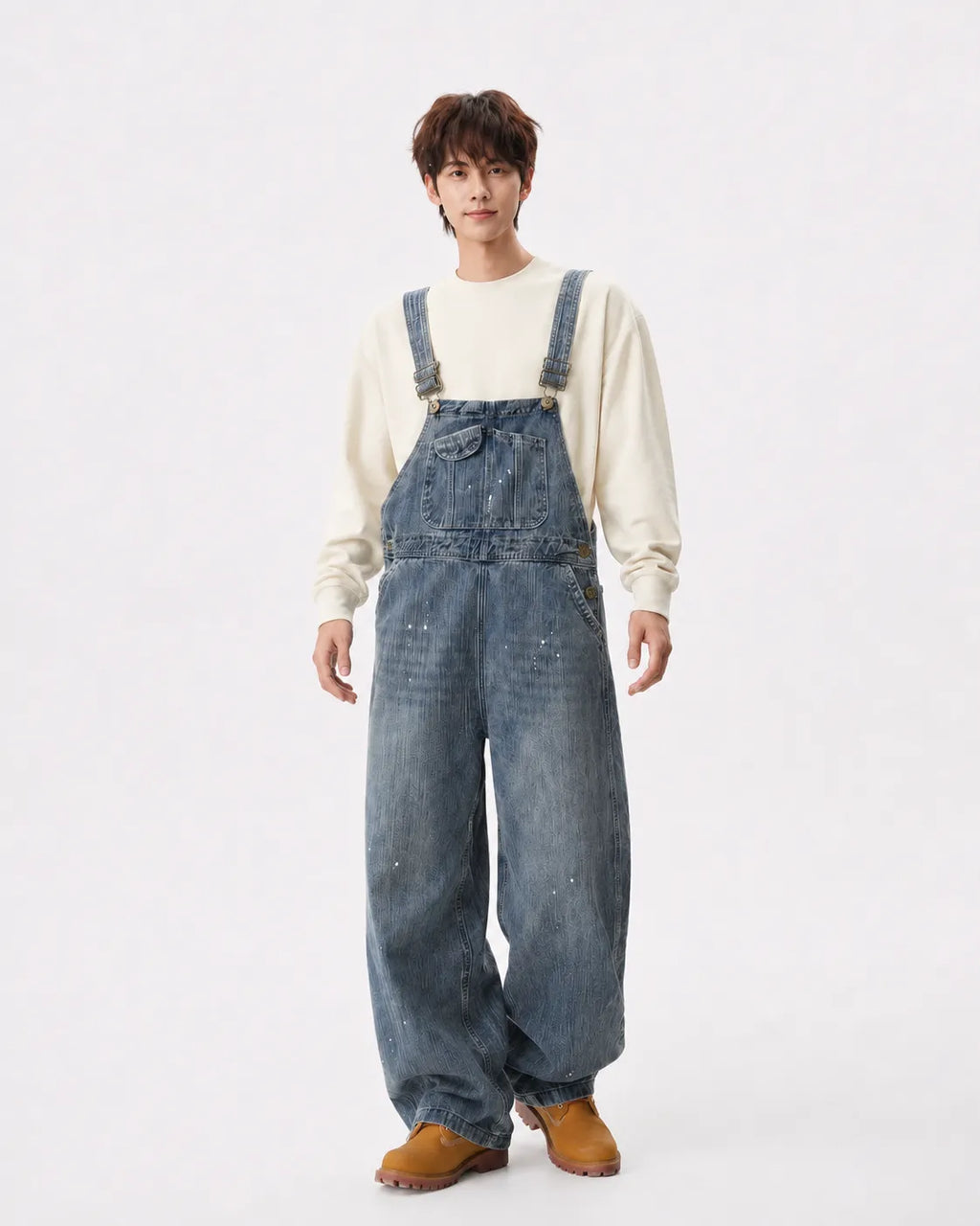 Salopette Denim Tachetée Rétro