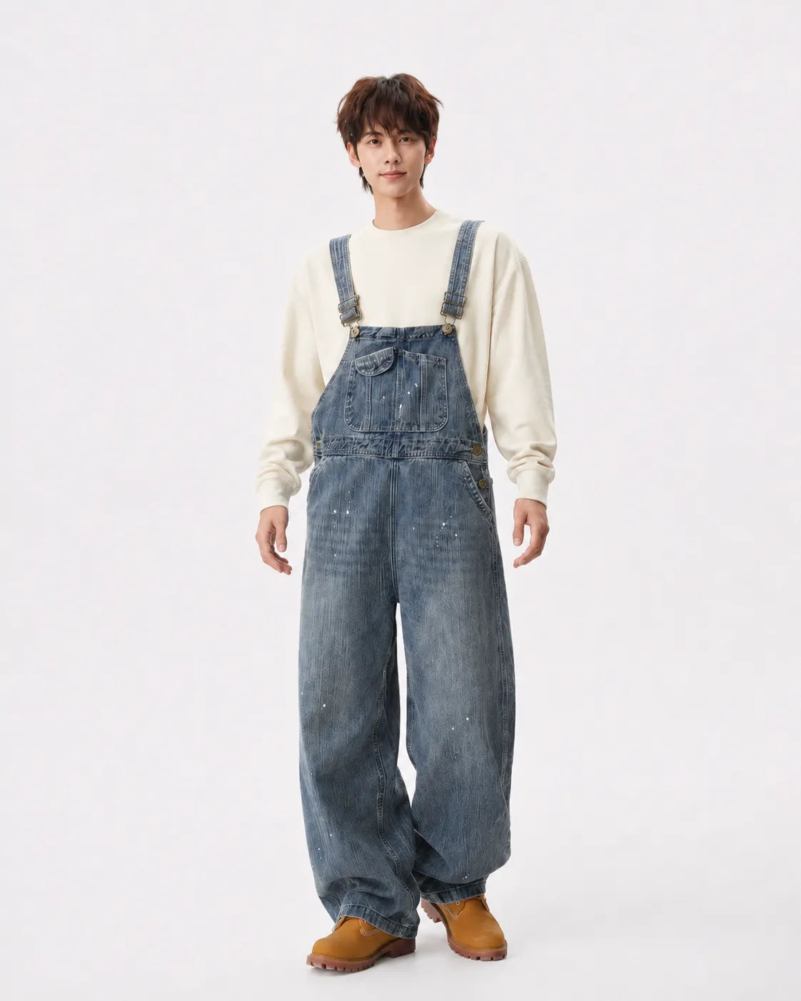 Salopette Denim Tachetée Rétro