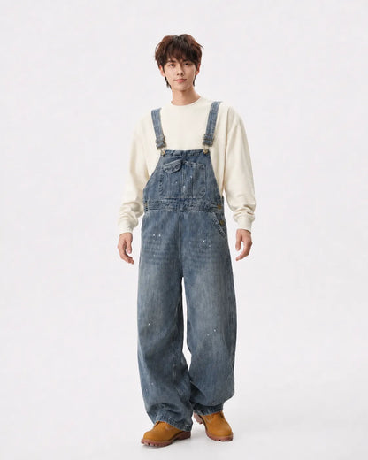 Salopette Denim Tachetée Rétro