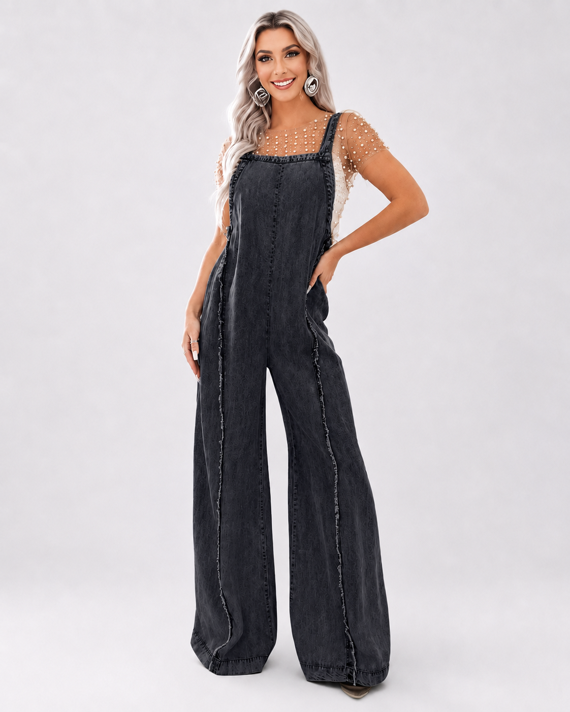 Combinaison Denim Wide Leg Vintage