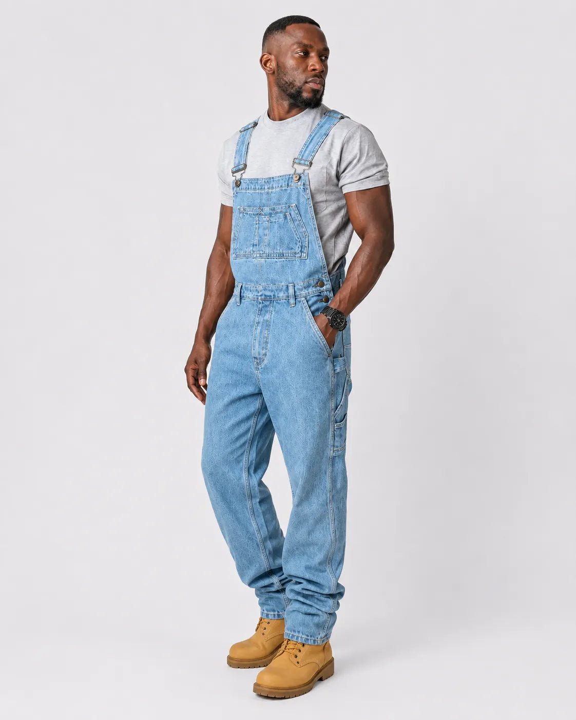 Salopette Denim Cargo Bleu