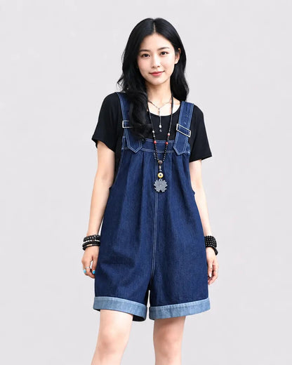 Salopette Short Jean Ample Femme
