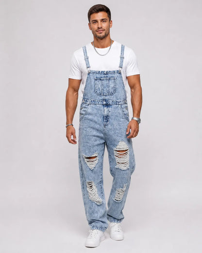 Salopette Jean Effet Usé Britannique