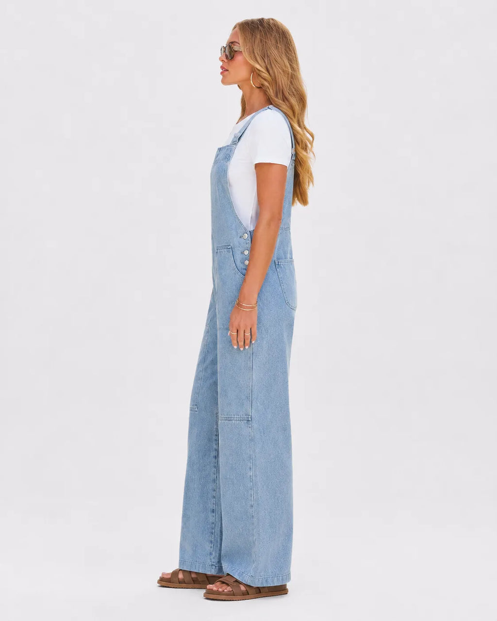 Salopette Femme Cargo en Jean Bleu