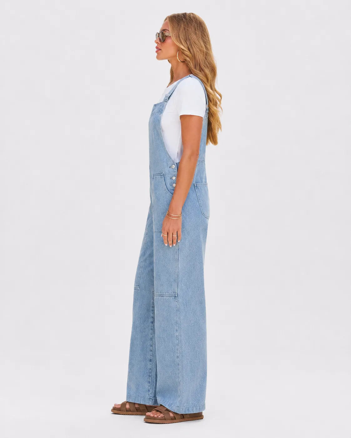 Salopette Femme Cargo en Jean Bleu