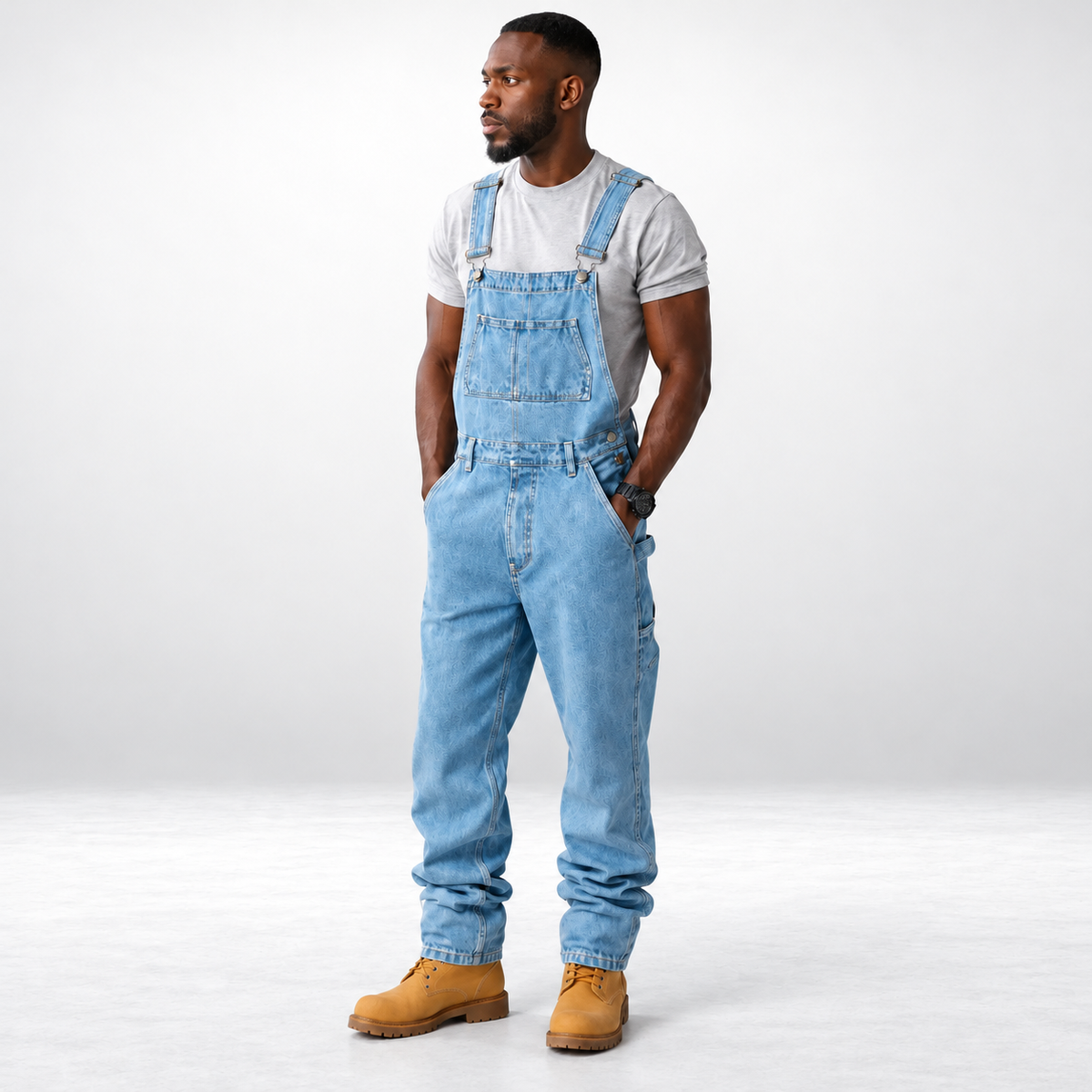 Salopette Denim Cargo Bleu