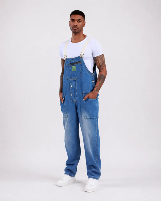 Salopette Jean Cargo Délavée