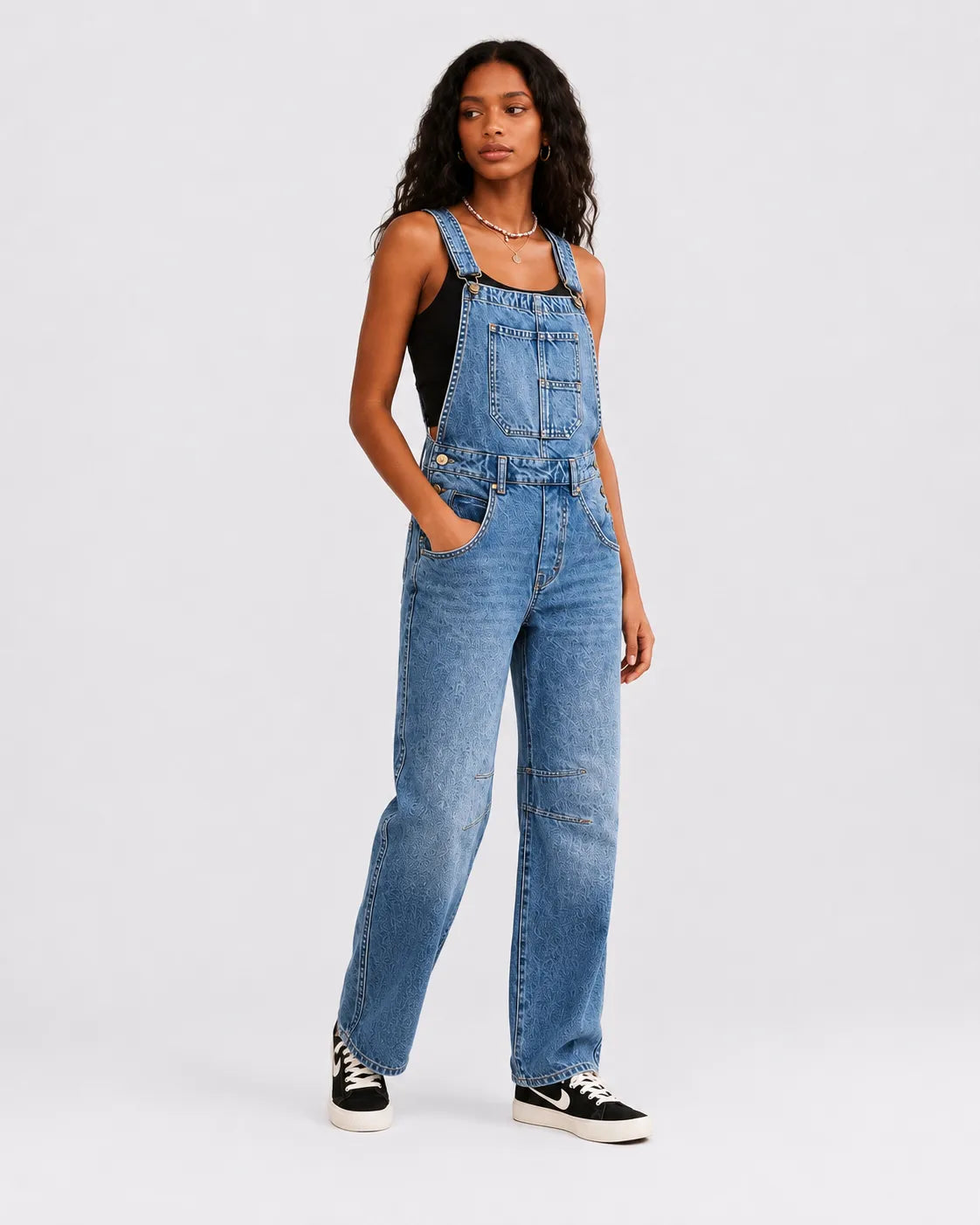 Salopette Denim Distressed Femme