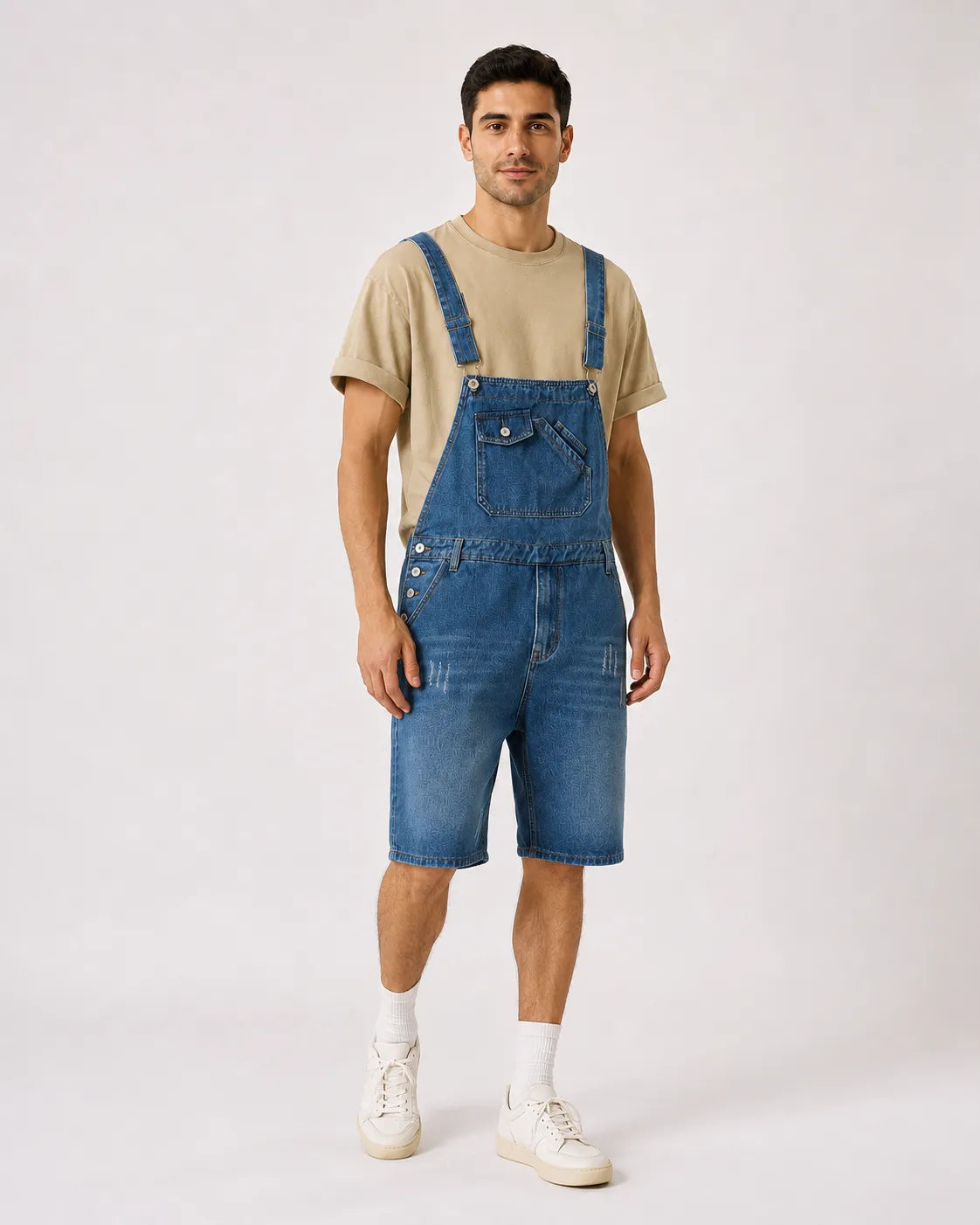 Salopette Pantalon Court Bleu