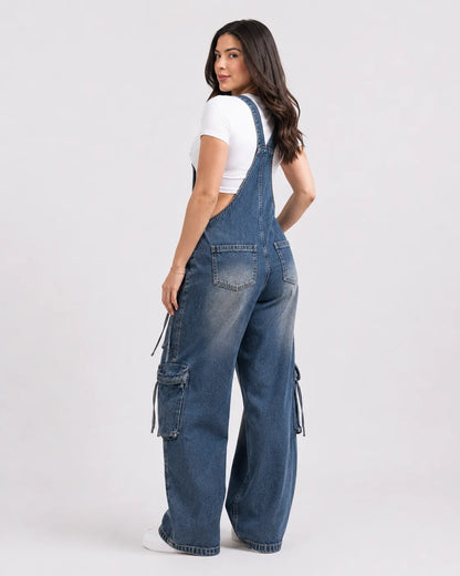 Salopette Cargo Denim Multipoches