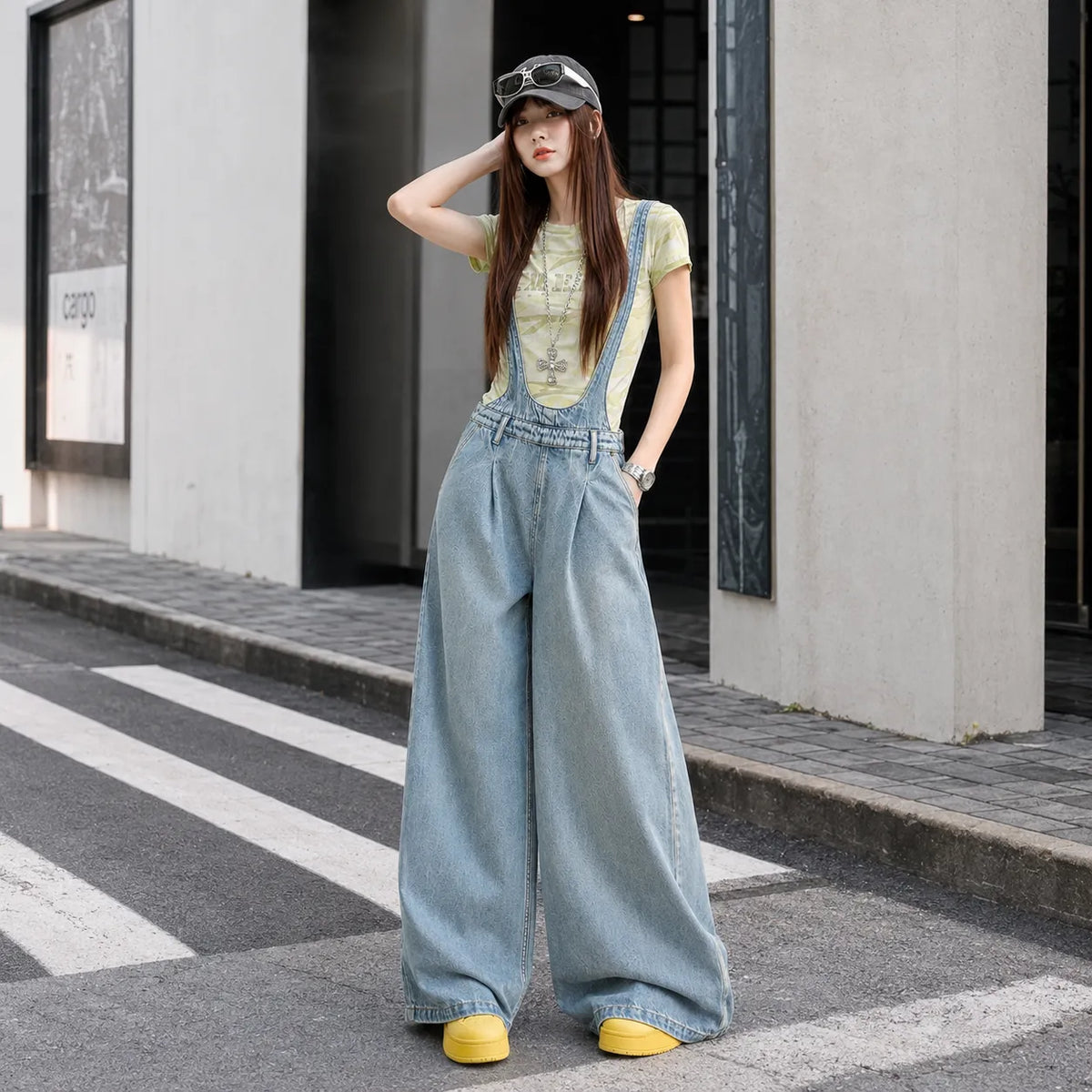 Salopette Pantalon large en denim