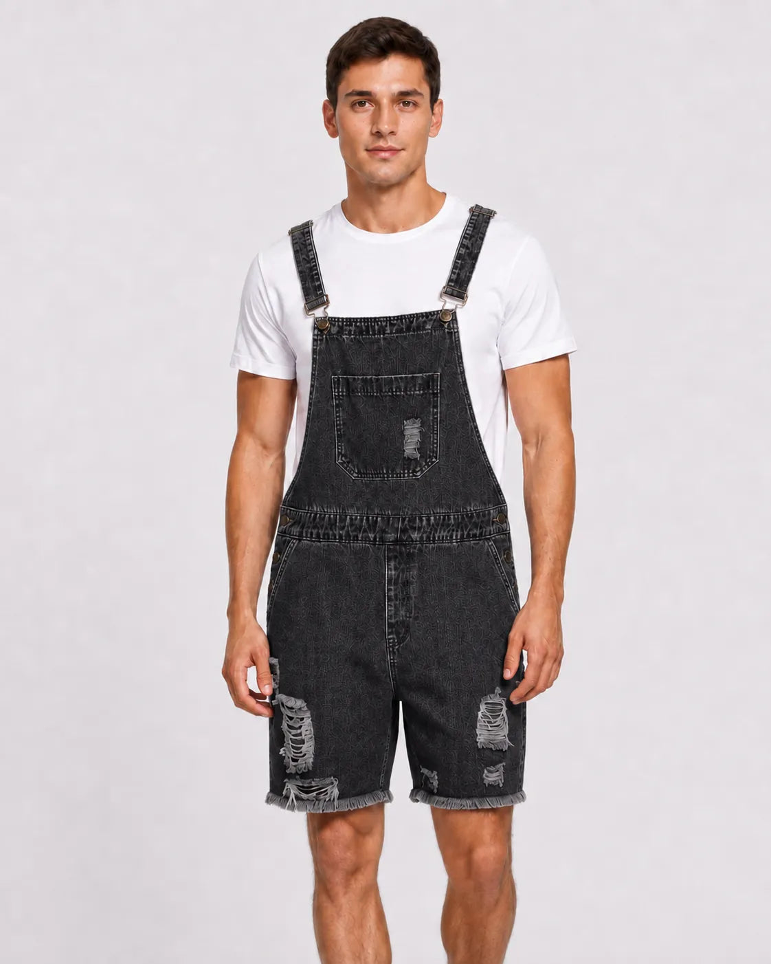 Salopette Short Denim Vintage Troué