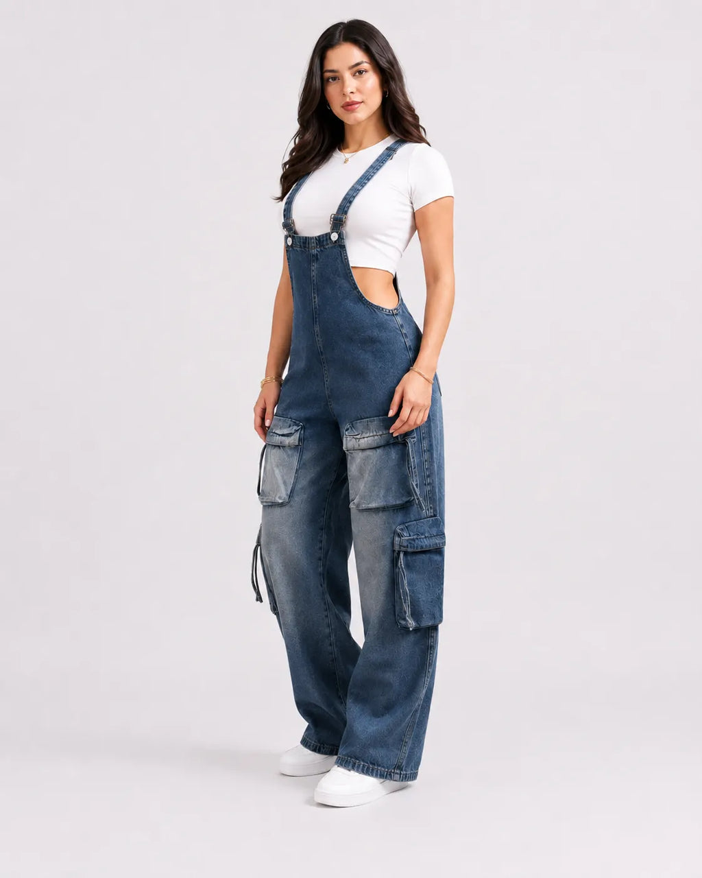 Salopette Cargo Denim Multipoches