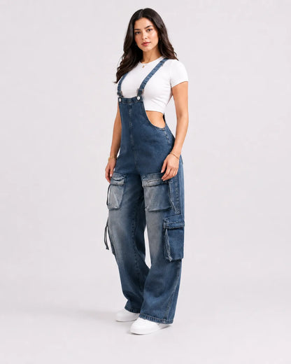 Salopette Cargo Denim Multipoches