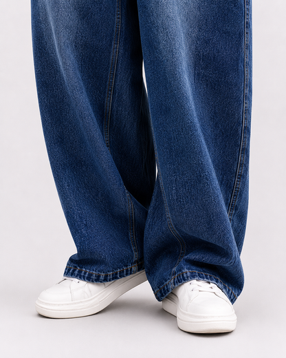 Salopette Denim Brodée Rétro