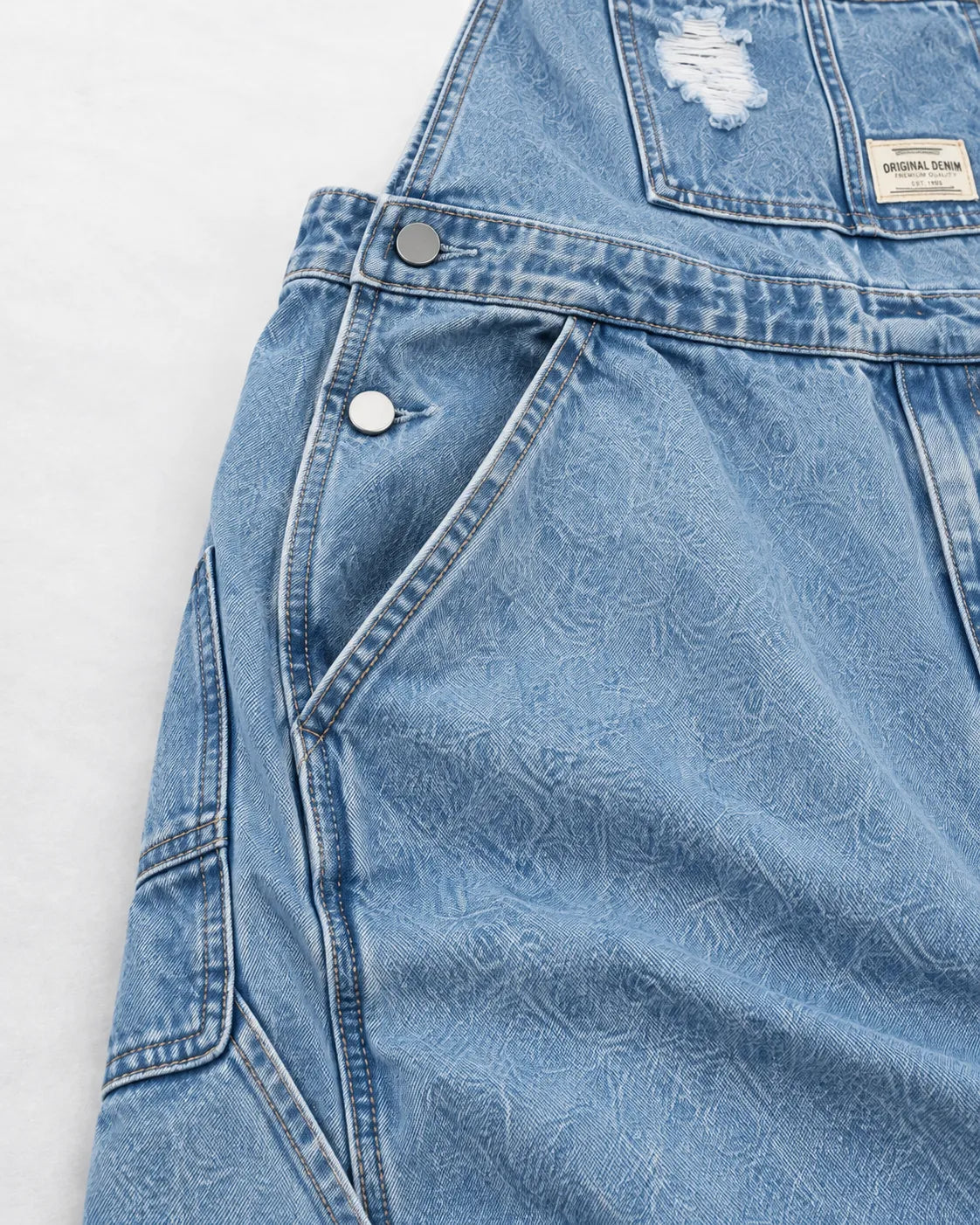 Salopette Cargo avec Détails Ripped