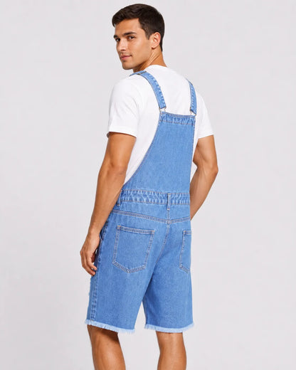 Salopette Short Denim Vintage Troué