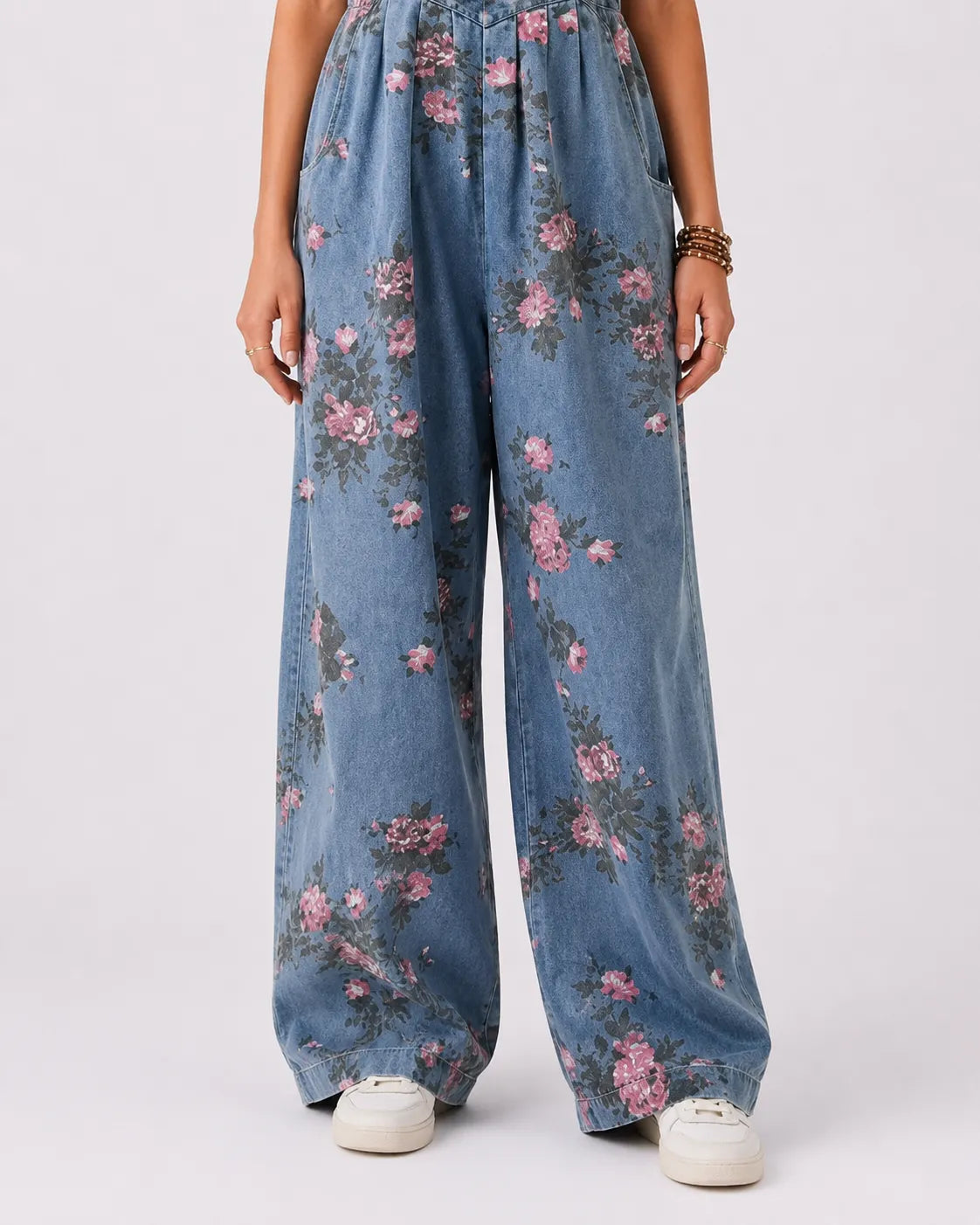 Salopette Denim Bleu Fleurie