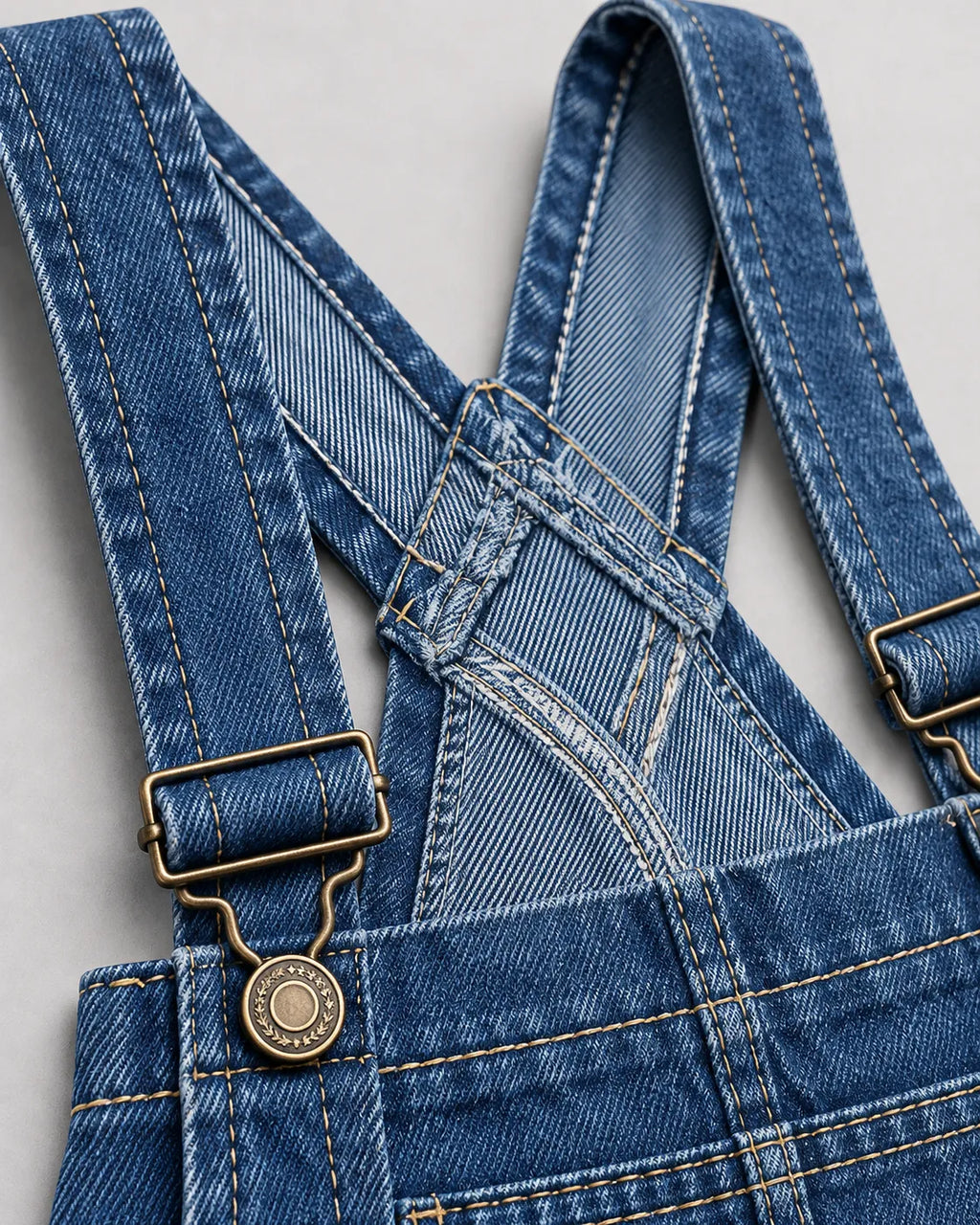 Salopette Short en Denim Vintage