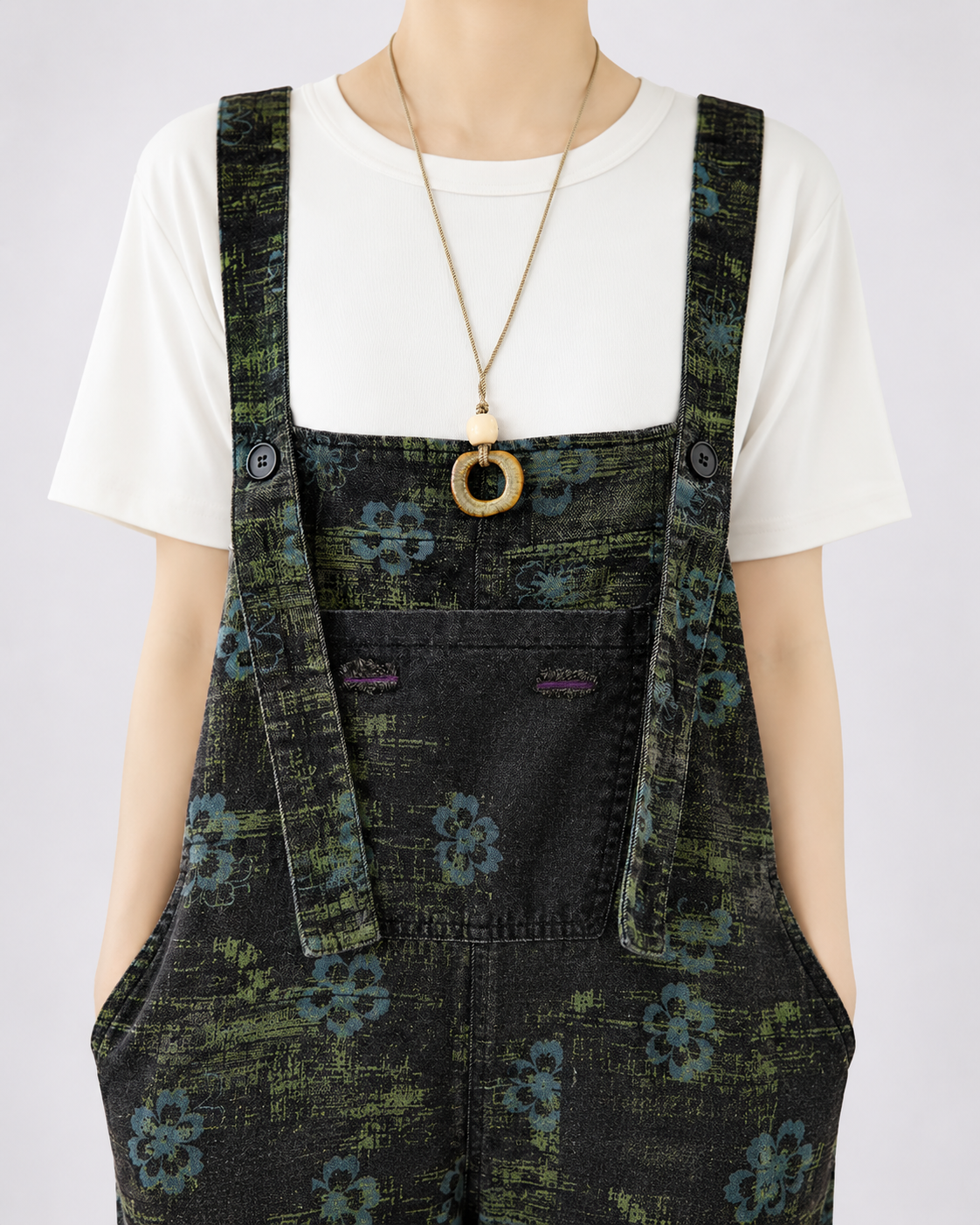 Salopette Denim Imprimé Loose