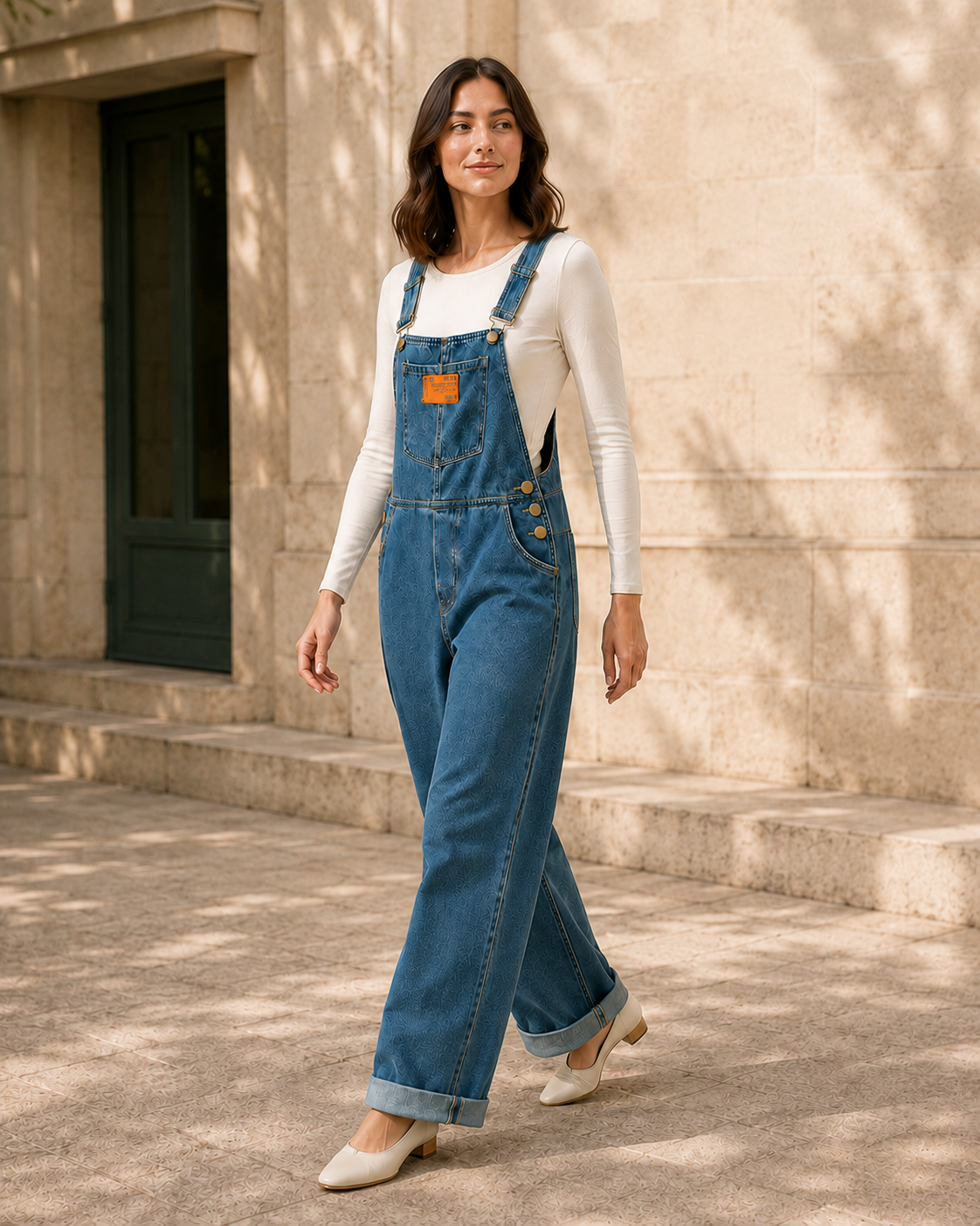 Salopette Denim Bleu Large Vintage